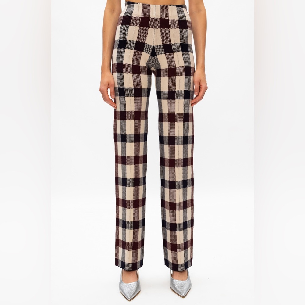 Victoria Beckham Check Printed Trousers